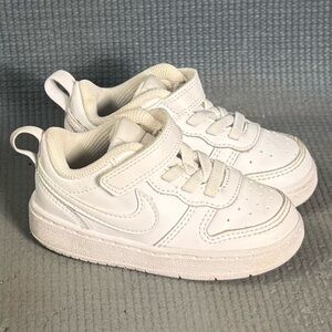 Nike Court Borough Low 2 Triple White Shoes BQ5453-100 Toddler Size 6C